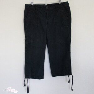Loft Black Cargo Capri Pants